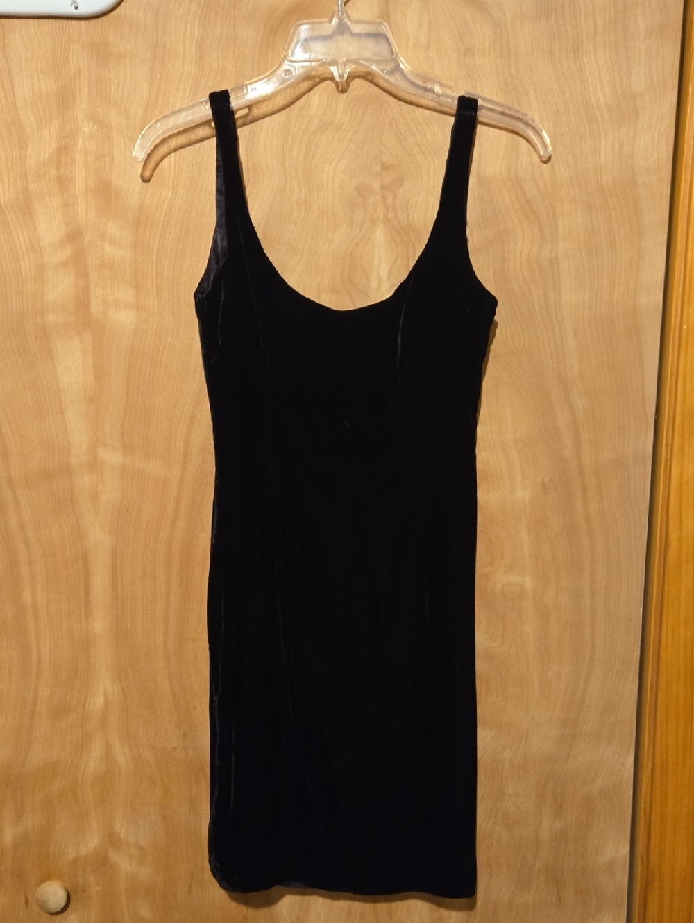 Ann Taylor Black Velvet Dress with Scoop Neck